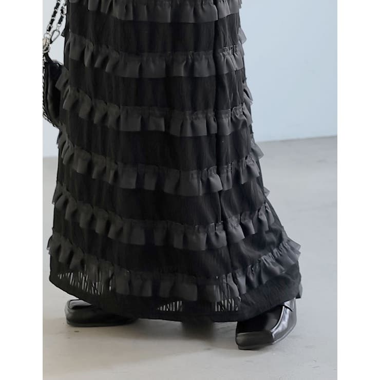 [低身長サイズ有]フリルジャガードカットソーナロースカート | Re:EDIT | 詳細画像15 