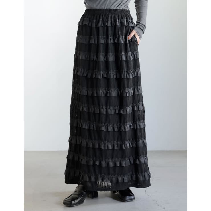 [低身長サイズ有]フリルジャガードカットソーナロースカート | Re:EDIT | 詳細画像17 