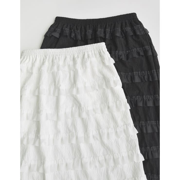 [低身長サイズ有]フリルジャガードカットソーナロースカート | Re:EDIT | 詳細画像2 