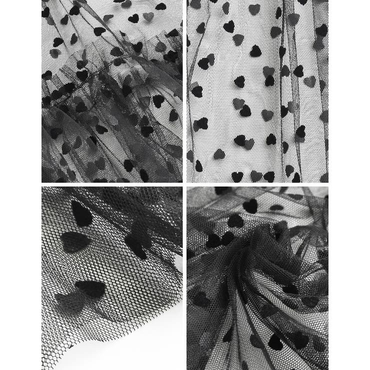 [低身長/高身長サイズ有]ハートフロッキーチュールフレアスカート | Re:EDIT | 詳細画像11 