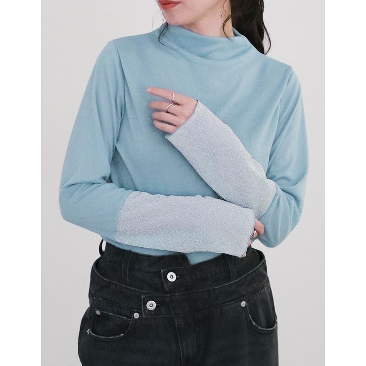 [2024SS PRE ORDER]プチハイネックラメスリーブシアートップス | Re:EDIT | 詳細画像9 