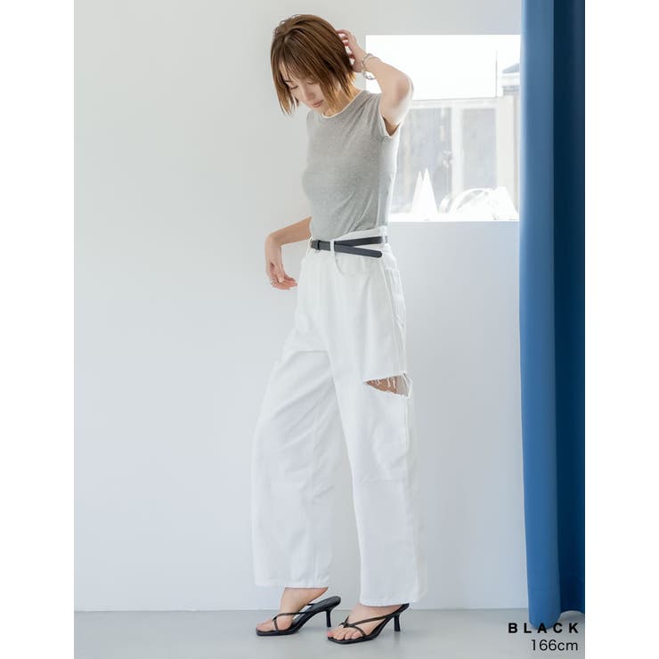 [大きいサイズ有]細ストラップスクエアトゥトングサンダル | Re:EDIT | 詳細画像9 