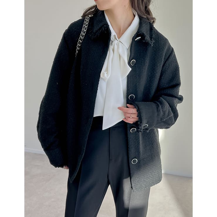 ツイードフリンジステンカラージャケット | Re:EDIT | 詳細画像2 