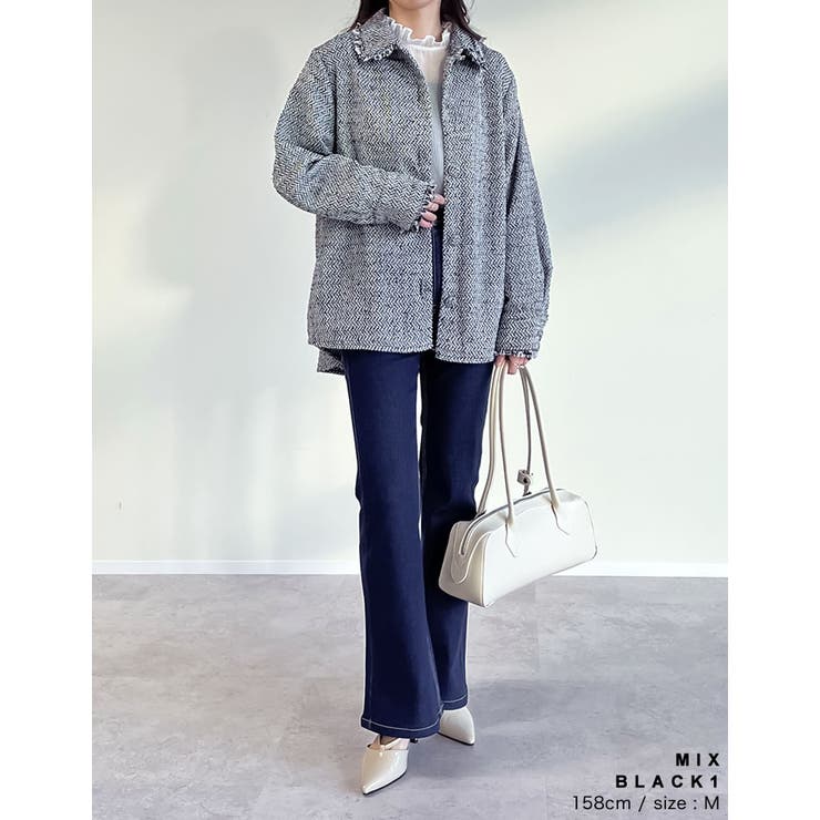 ツイードフリンジステンカラージャケット | Re:EDIT | 詳細画像9 