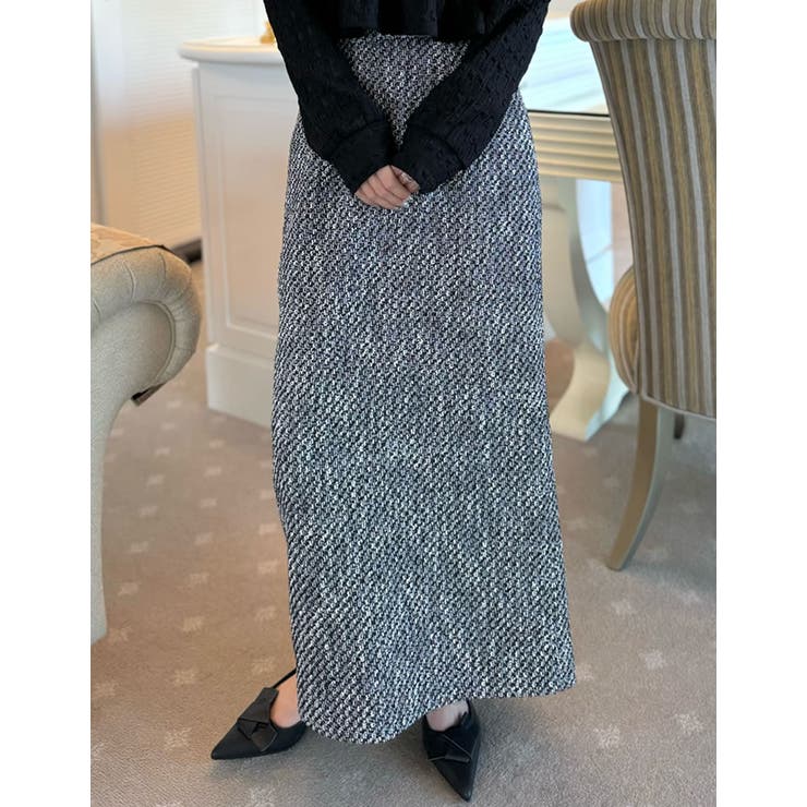 [低身長サイズ有]ツイードナロースカート | Re:EDIT | 詳細画像3 