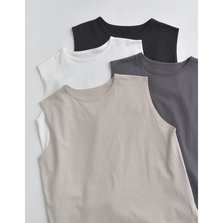 二の腕すっきり]コットンフレンチスリーブチュニックTシャツ