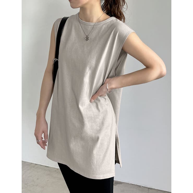 [二の腕すっきり]コットンフレンチスリーブチュニックTシャツ | Re:EDIT | 詳細画像28 