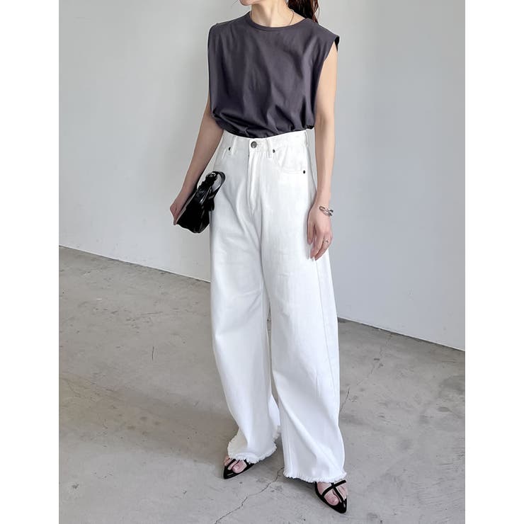 [二の腕すっきり]コットンフレンチスリーブチュニックTシャツ | Re:EDIT | 詳細画像35 