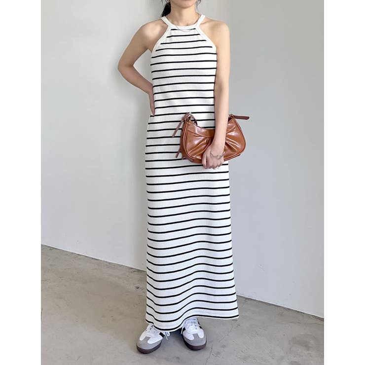 [低身長 高身長サイズ有][2点セット]カップ付きテレコアメスリワンピース×Vネ… | Re:EDIT | 詳細画像14 