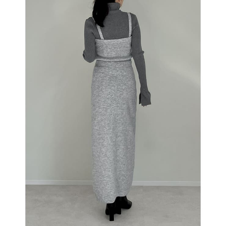 2WAYスパンコールラメミックスニットビスチェ | Re:EDIT | 詳細画像12 