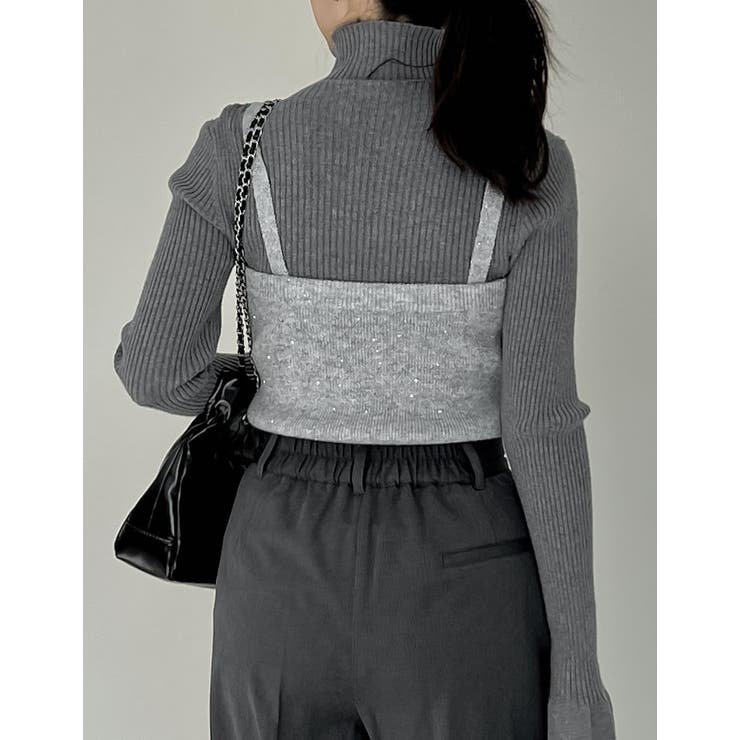 2WAYスパンコールラメミックスニットビスチェ | Re:EDIT | 詳細画像14 