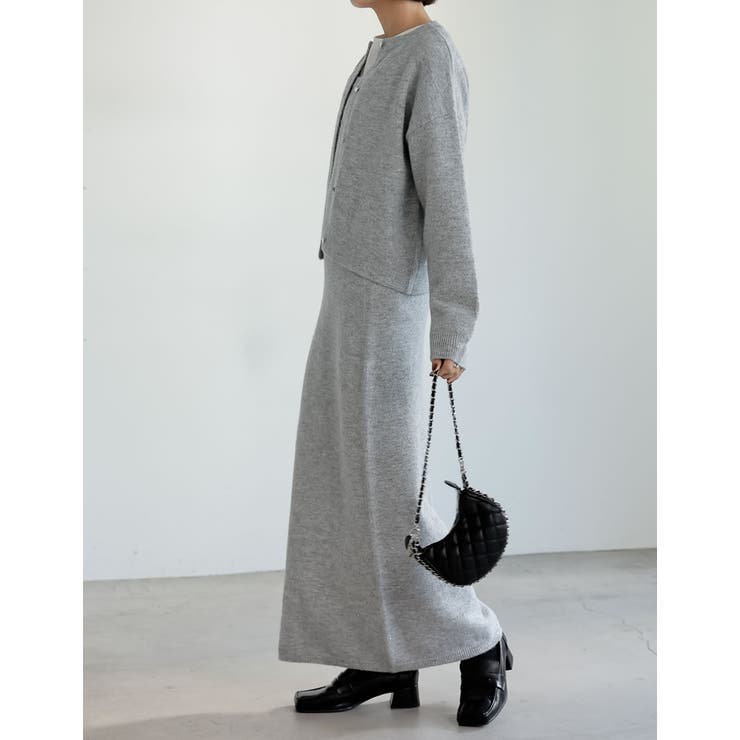 [低身長サイズ有]スパンコールラメミックスニットナロースカート | Re:EDIT | 詳細画像26 