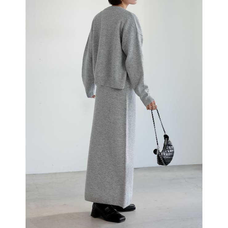 [低身長サイズ有]スパンコールラメミックスニットナロースカート | Re:EDIT | 詳細画像28 