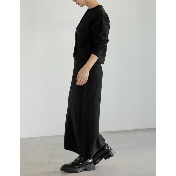 [低身長サイズ有]スパンコールラメミックスニットナロースカート | Re:EDIT | 詳細画像30 