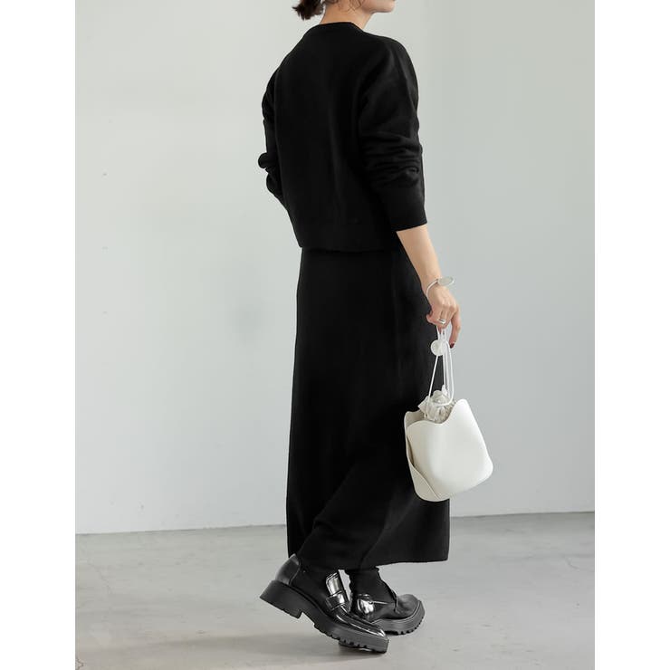 [低身長サイズ有]スパンコールラメミックスニットナロースカート | Re:EDIT | 詳細画像31 