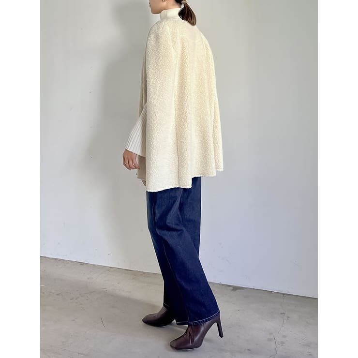 ムートンボアパイピングフレアポンチョ | Re:EDIT | 詳細画像6 