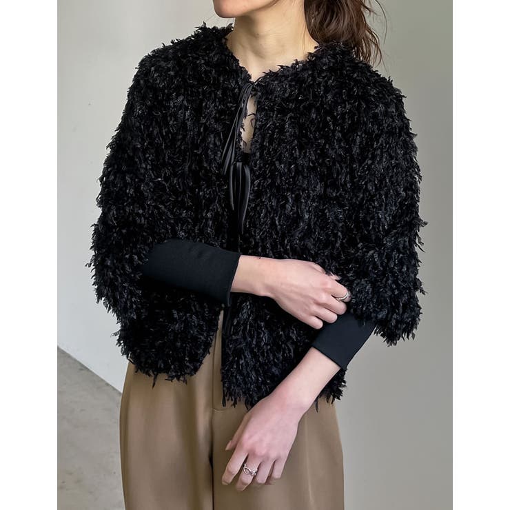 前後2WAYフェザーリボンボリュームスリーブカーディガン | Re:EDIT | 詳細画像2 