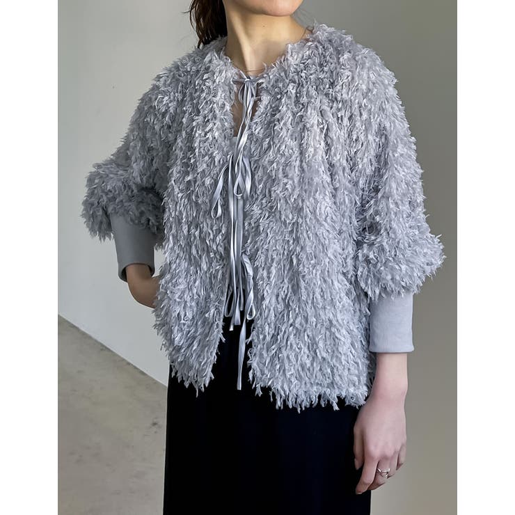 前後2WAYフェザーリボンボリュームスリーブカーディガン | Re:EDIT | 詳細画像3 