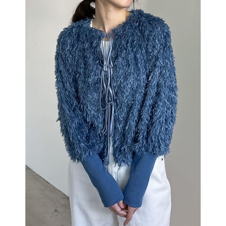 前後2WAYフェザーリボンボリュームスリーブカーディガン | Re:EDIT | 詳細画像5 