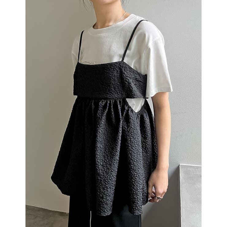 ふくれジャガードペプラムスリットキャミソール | Re:EDIT | 詳細画像3 