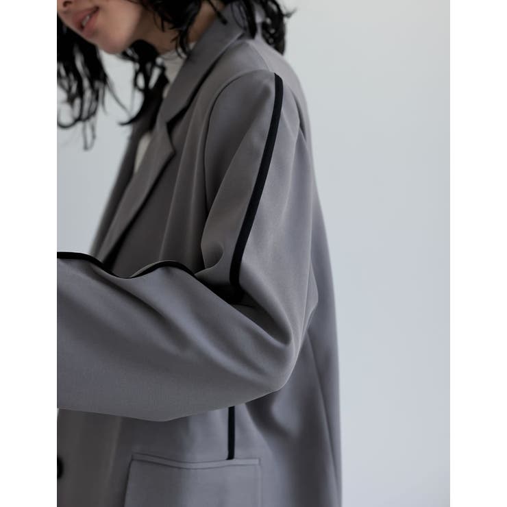 ソフトツイルラインデザインオーバーサイズジャケット | Re:EDIT | 詳細画像12 