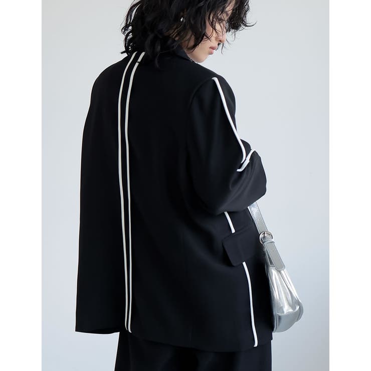 ソフトツイルラインデザインオーバーサイズジャケット | Re:EDIT | 詳細画像7 