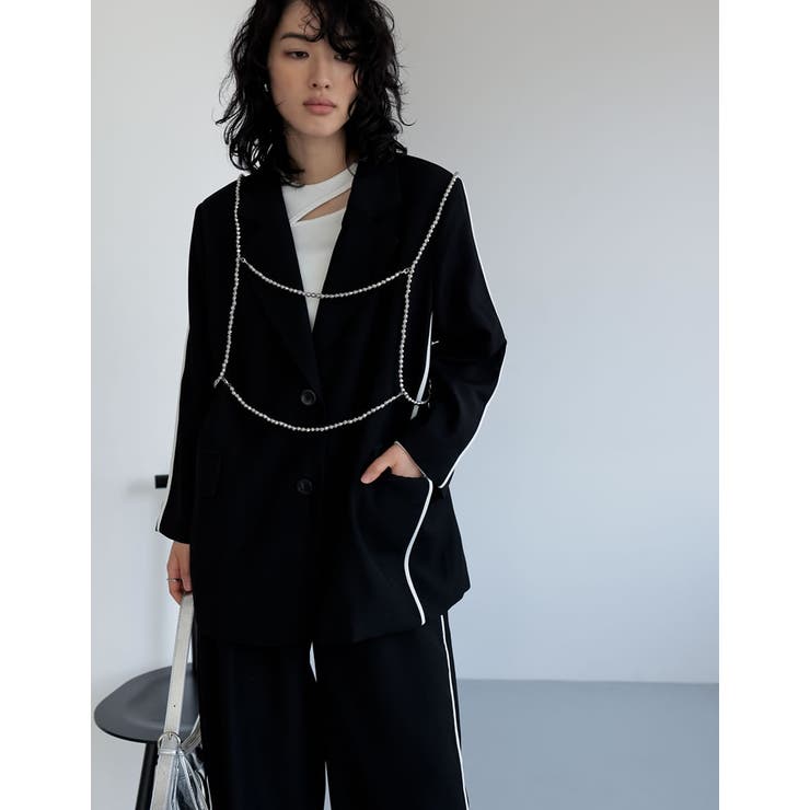 ソフトツイルラインデザインオーバーサイズジャケット | Re:EDIT | 詳細画像10 