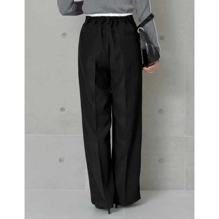 [低身長/高身長サイズ有]ソフトツイルダブルウエストスラックスパンツ | Re:EDIT | 詳細画像25 