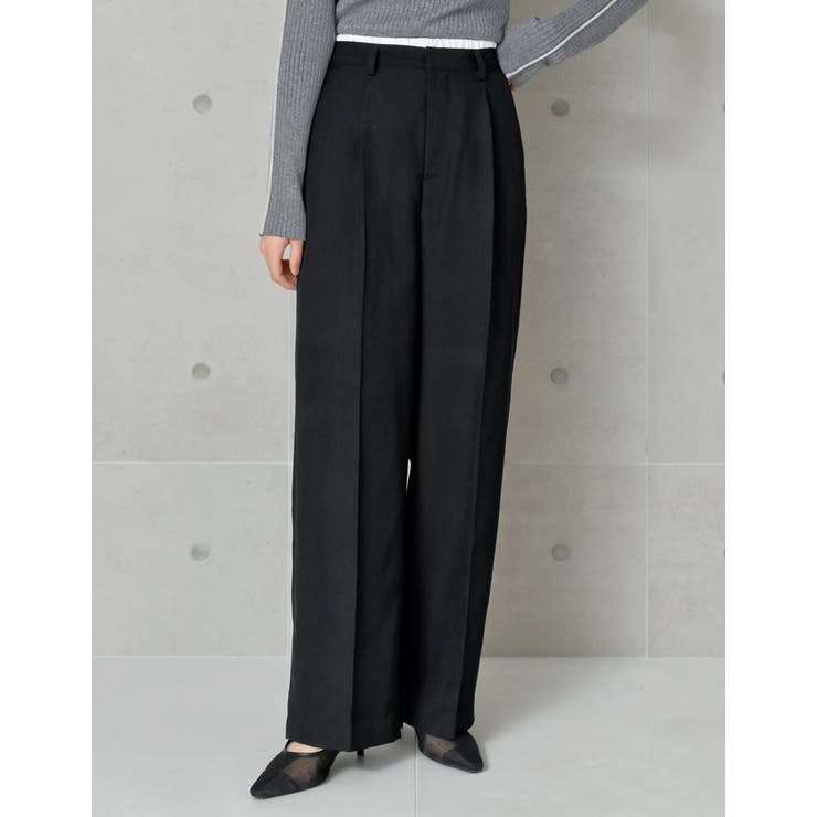 [低身長/高身長サイズ有]ソフトツイルダブルウエストスラックスパンツ | Re:EDIT | 詳細画像26 