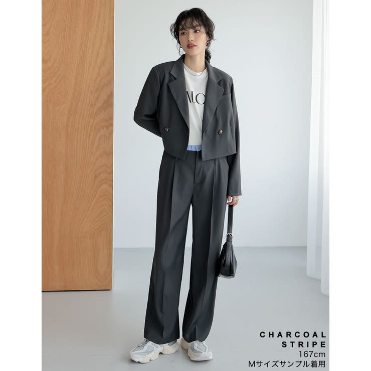 [低身長/高身長サイズ有]ソフトツイルダブルウエストスラックスパンツ | Re:EDIT | 詳細画像30 