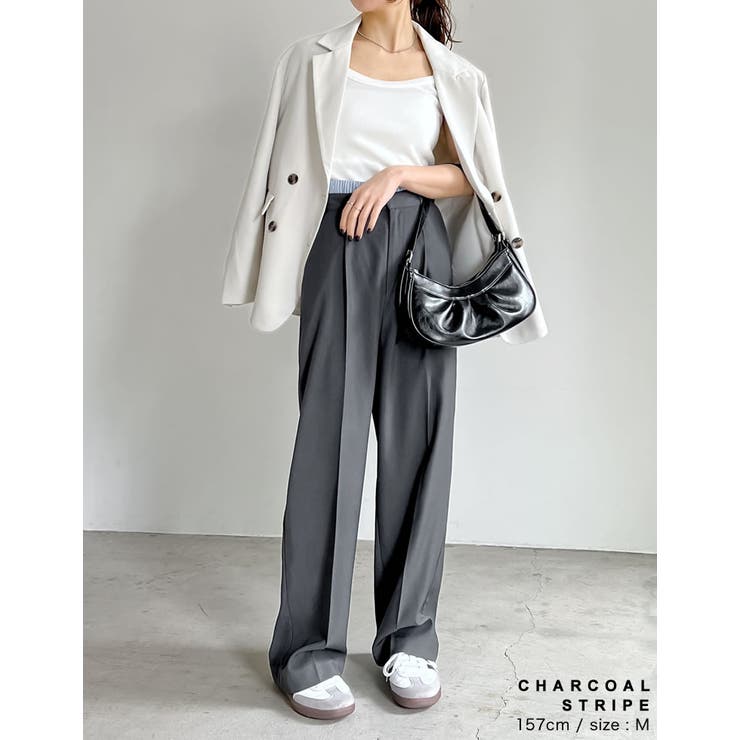 [低身長/高身長サイズ有]ソフトツイルダブルウエストスラックスパンツ | Re:EDIT | 詳細画像33 