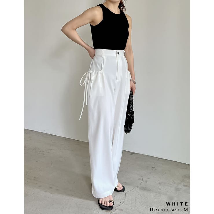 [低身長/高身長サイズ有]ソフトツイルリボンポケットバルーンパンツ | Re:EDIT | 詳細画像16 