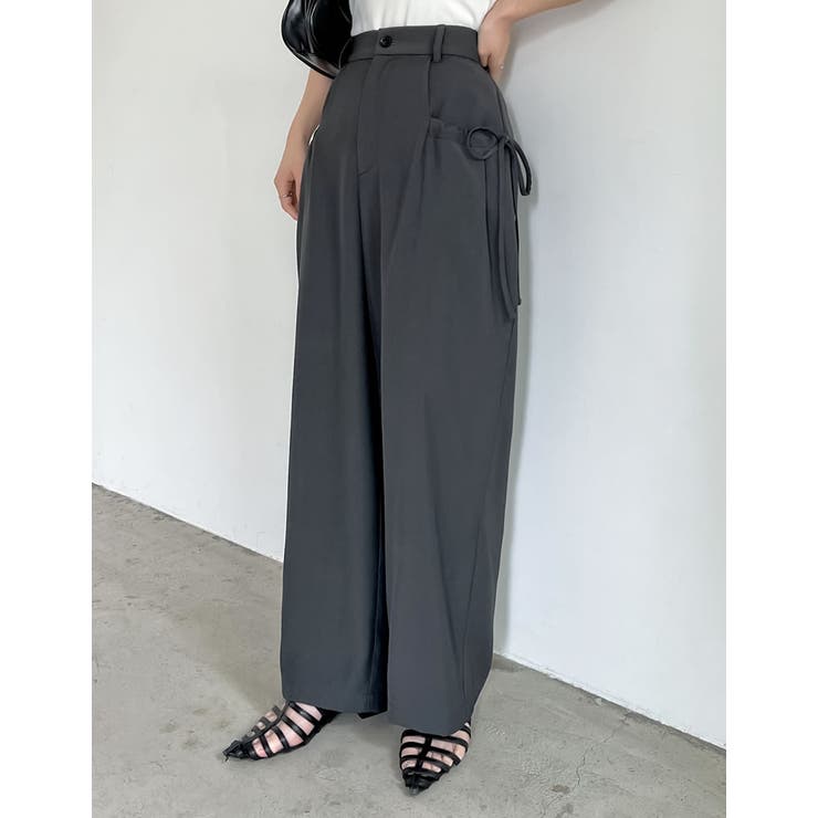 [低身長/高身長サイズ有]ソフトツイルリボンポケットバルーンパンツ | Re:EDIT | 詳細画像4 