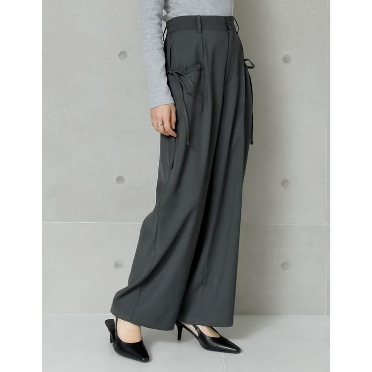 [低身長/高身長サイズ有]ソフトツイルリボンポケットバルーンパンツ | Re:EDIT | 詳細画像29 