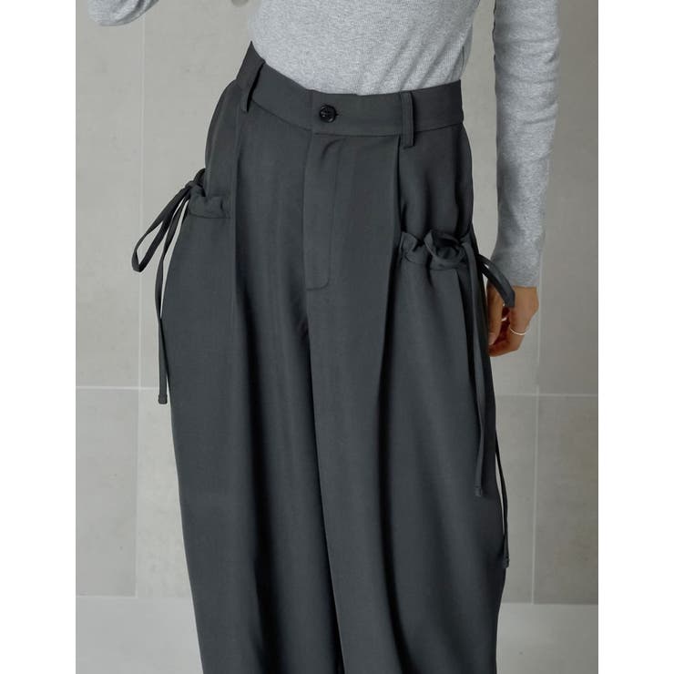 [低身長/高身長サイズ有]ソフトツイルリボンポケットバルーンパンツ | Re:EDIT | 詳細画像30 