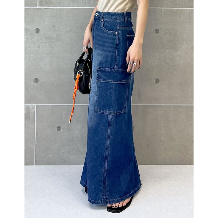 [低身長サイズ有]コットンデニムカーゴスカート | Re:EDIT | 詳細画像8 