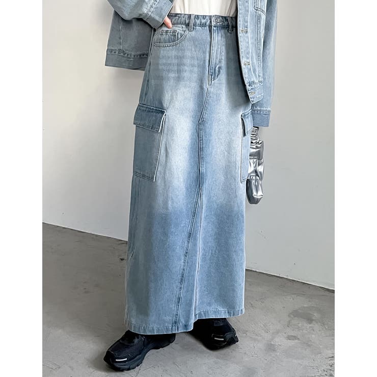 [低身長サイズ有]コットンデニムカーゴスカート | Re:EDIT | 詳細画像22 