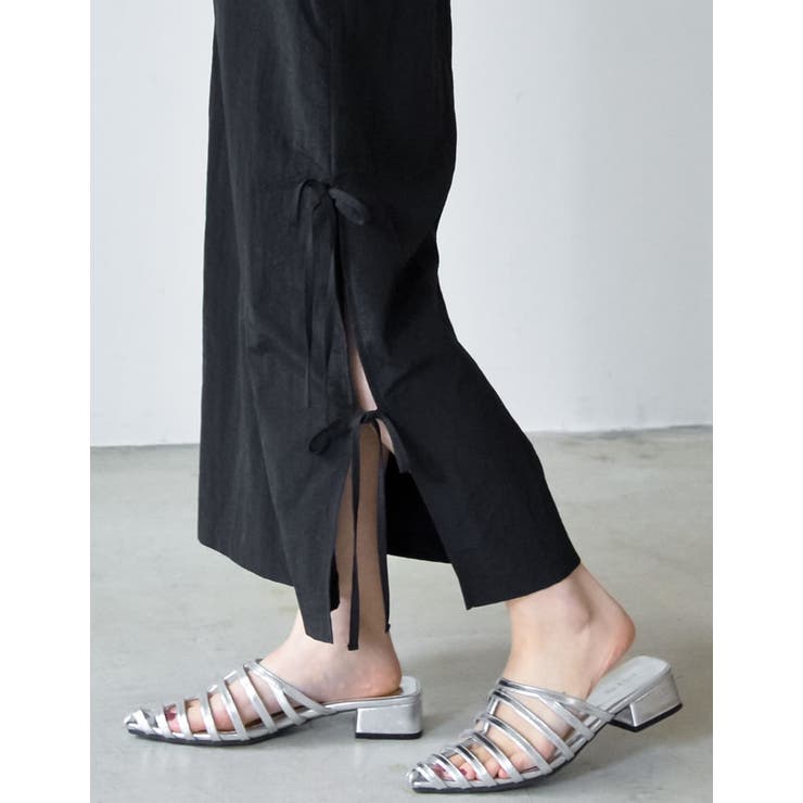 ナイロンシマーメタリックサイドリボンスカート | Re:EDIT | 詳細画像10 