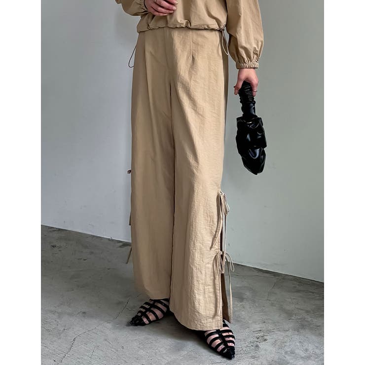 シェリエ sheller☆2wayリボンテーパードパンツ Mサイズ 楽天市場】SC/M/Lサイズ [低身長サイズ有]2WAYカラーツイル裾