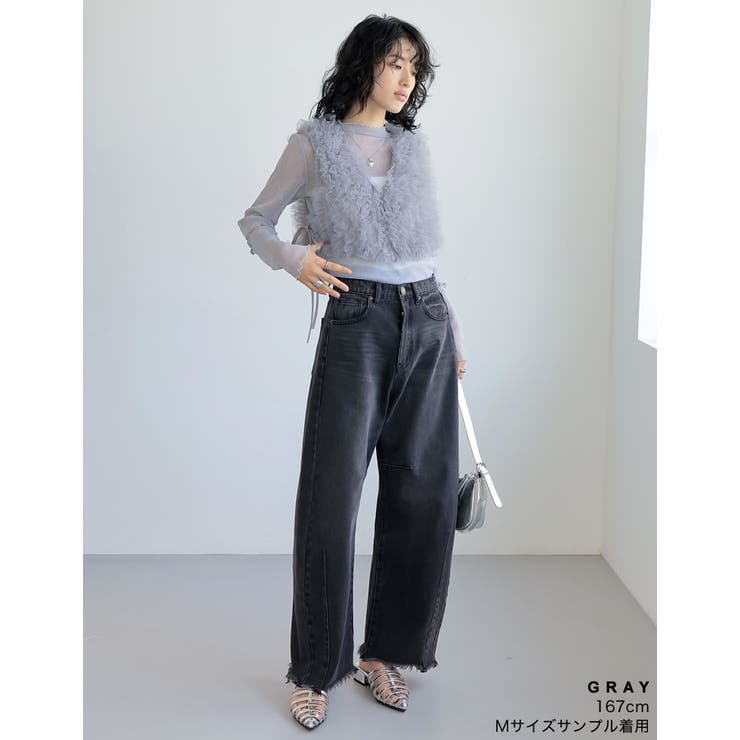 [オケージョン セレモニー][累計販売枚数4千枚突破！]Vネックチュールフリルビ… | Re:EDIT | 詳細画像16 