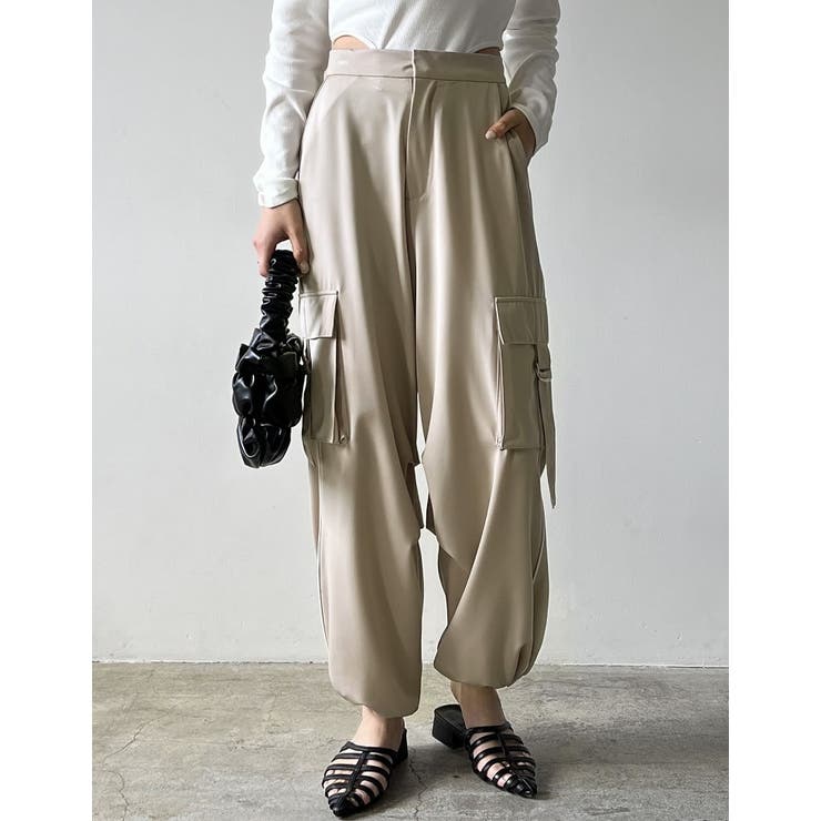 サイドラインサテンカーゴパンツ[品番：GS000022037]｜Re:EDIT