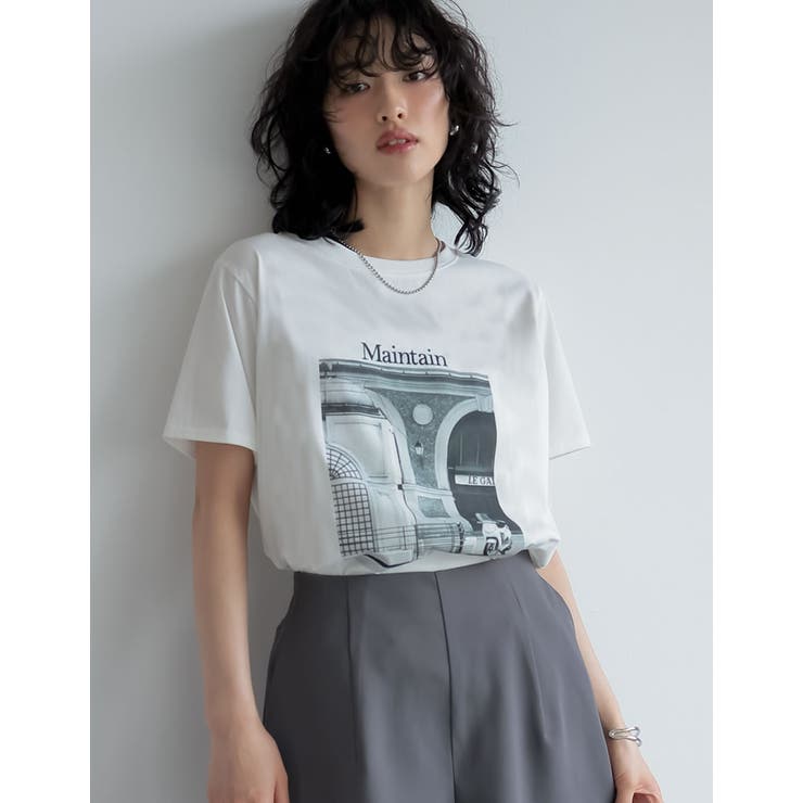 モノトーンプリントTシャツ[品番：GS000021971]｜Re:EDIT（リエディ）のレディースファッション通販｜SHOPLIST（ショップリスト）