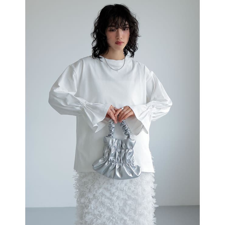 フェイクレザーギャザーハンドバッグ | Re:EDIT | 詳細画像12 