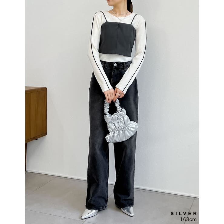 フェイクレザーギャザーハンドバッグ | Re:EDIT | 詳細画像14 