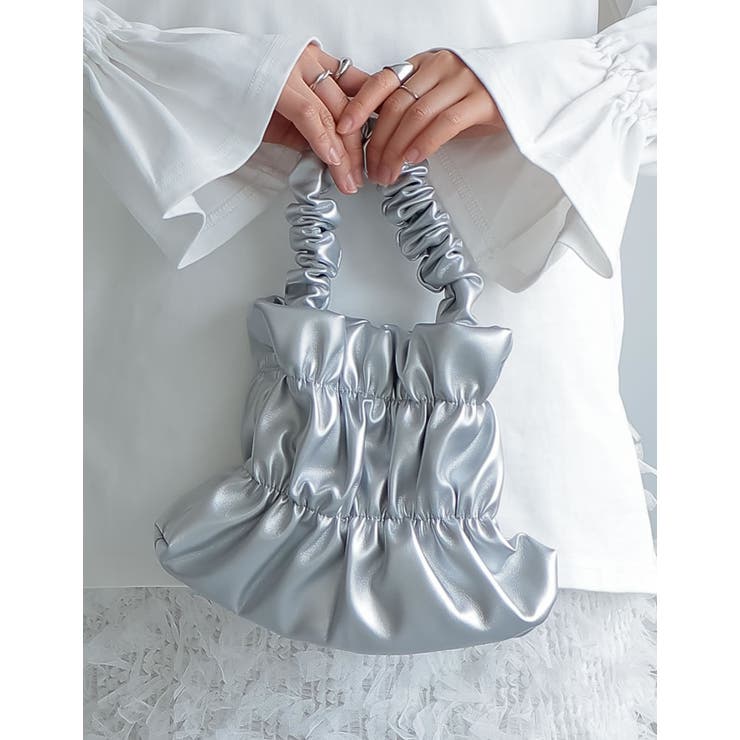 フェイクレザーギャザーハンドバッグ | Re:EDIT | 詳細画像7 