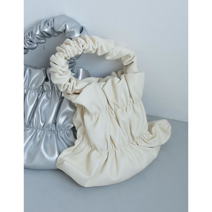 フェイクレザーギャザーハンドバッグ | Re:EDIT | 詳細画像8 