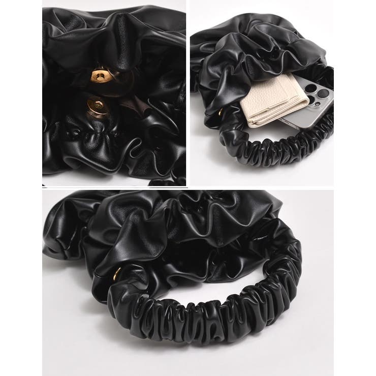 フェイクレザーギャザーハンドバッグ | Re:EDIT | 詳細画像25 