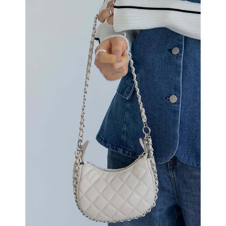 ホワイト(002) | キルトステッチショルダーバッグ | Re:EDIT