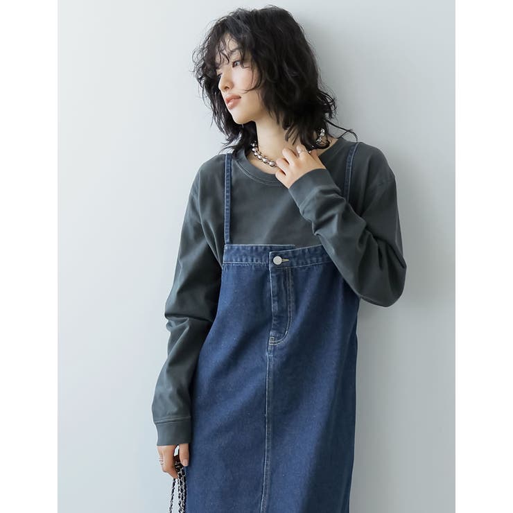 デニムドロップデザインキャミワンピース[品番:GS000022046 デニムドロップデザインキャミワンピース[品番:GS000022046