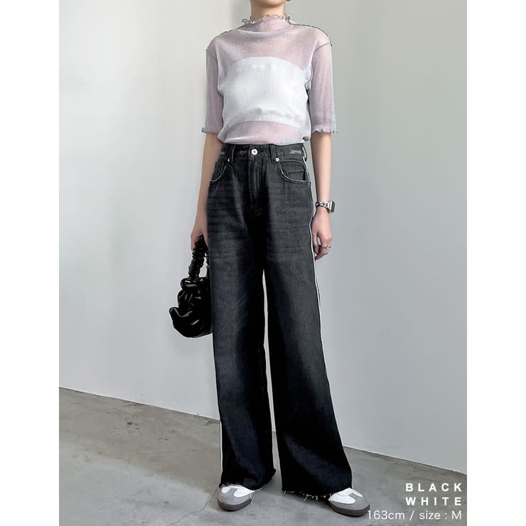 レディース ストレートパンツ サイド ライン ジーンズ c1031 ジーンズ デニム デニムパンツ サイドライン ストレッチ